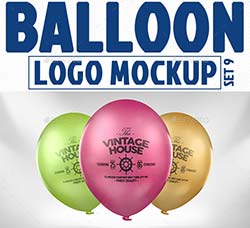 气球品牌展示模型：Balloon Logo Mock-up